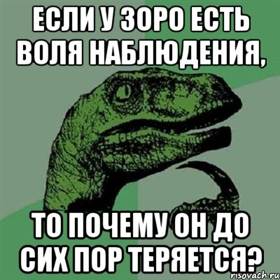 если у зоро есть воля наблюдения, то почему он до сих пор теряется?, Мем Филосораптор