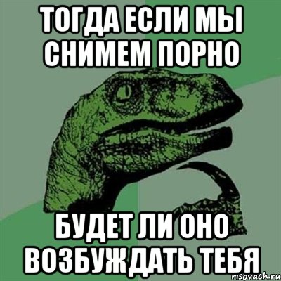 тогда если мы снимем порно будет ли оно возбуждать тебя, Мем Филосораптор