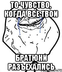 то чувство, когда все твои братюни разъехались, Мем Forever Alone