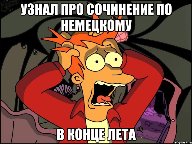 узнал про сочинение по немецкому в конце лета, Мем Фрай в панике