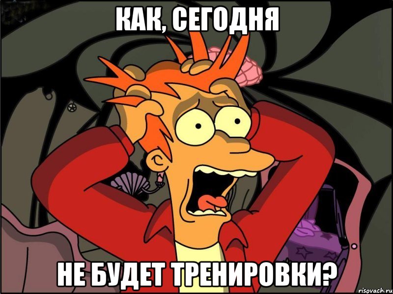 как, сегодня не будет тренировки?, Мем Фрай в панике