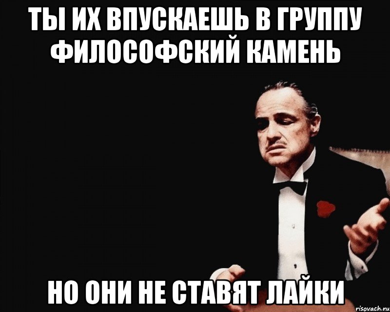 ты их впускаешь в группу философский камень но они не ставят лайки, Мем годфаза