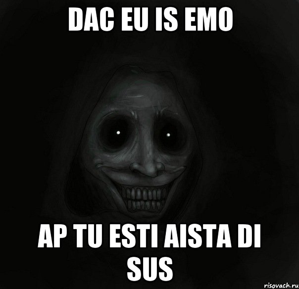 dac eu is emo ap tu esti aista di sus, Мем Ночной гость