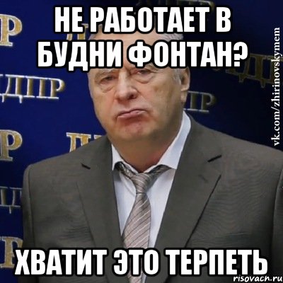 не работает в будни фонтан? хватит это терпеть, Мем Хватит это терпеть (Жириновский)