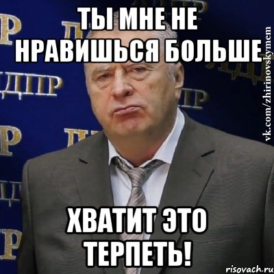 ты мне не нравишься больше хватит это терпеть!, Мем Хватит это терпеть (Жириновский)