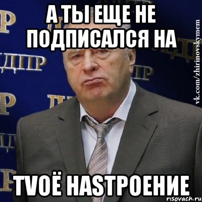 а ты еще не подписался на tvоё наsтроение, Мем Хватит это терпеть (Жириновский)