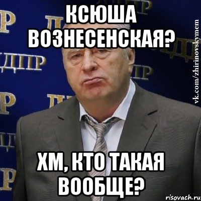 ксюша вознесенская? хм, кто такая вообще?, Мем Хватит это терпеть (Жириновский)