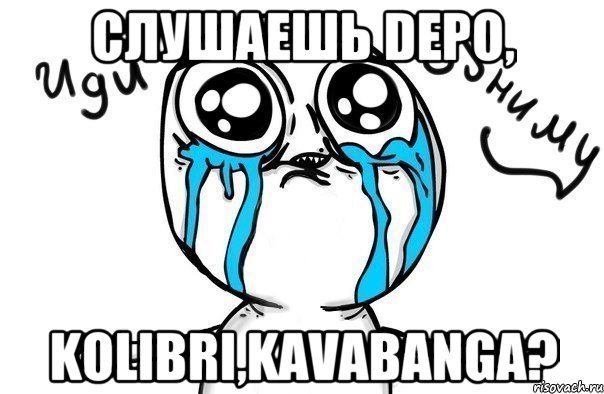 слушаешь depo, kolibri,kavabanga?, Мем Иди обниму