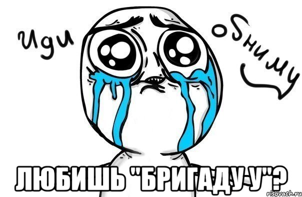  любишь "бригаду у"?, Мем Иди обниму