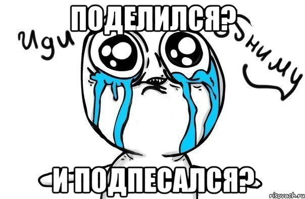 поделился? и подпесался?, Мем Иди обниму