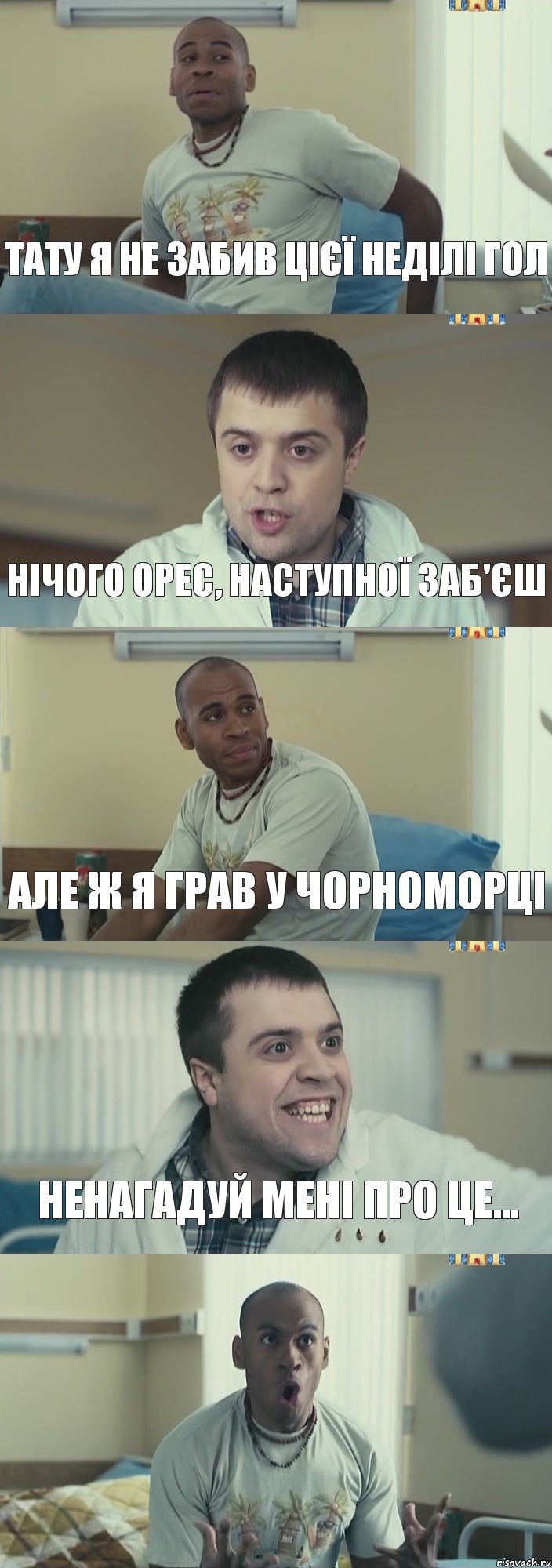 Тату я не забив цієї неділі гол Нічого Орес, наступної заб'єш Але ж я грав у Чорноморці Ненагадуй мені про це... , Комикс Интерны