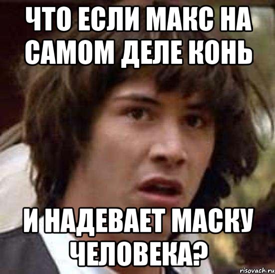 что если макс на самом деле конь и надевает маску человека?, Мем А что если (Киану Ривз)