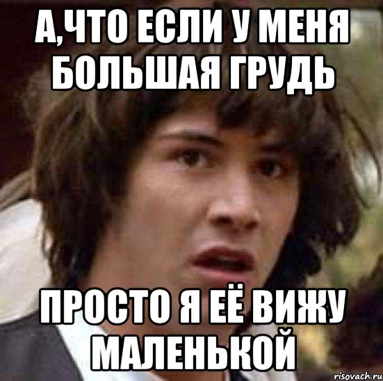 а,что если у меня большая грудь просто я её вижу маленькой, Мем А что если (Киану Ривз)