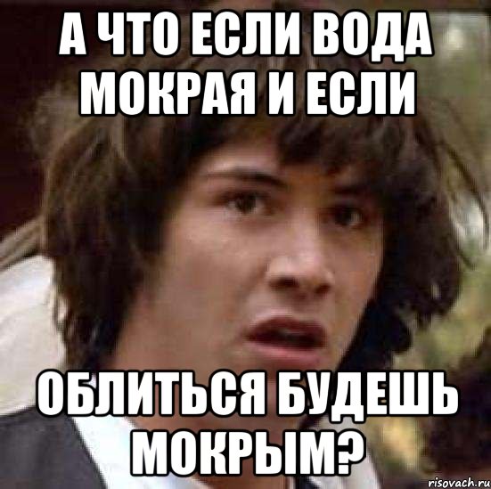 а что если вода мокрая и если облиться будешь мокрым?, Мем А что если (Киану Ривз)