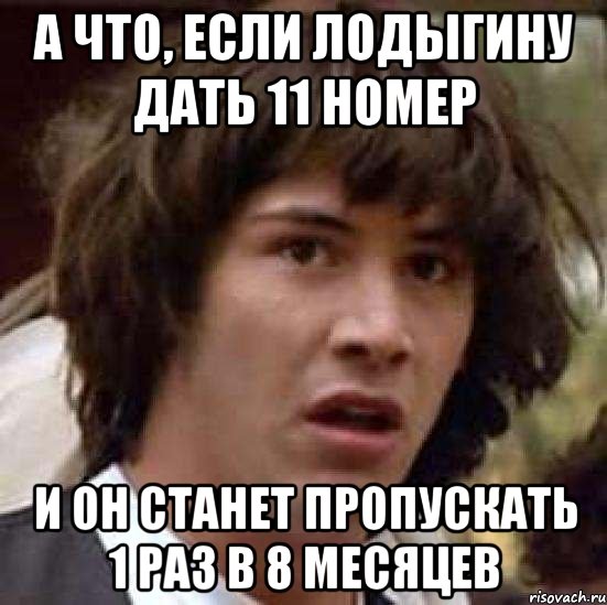 а что, если лодыгину дать 11 номер и он станет пропускать 1 раз в 8 месяцев, Мем А что если (Киану Ривз)