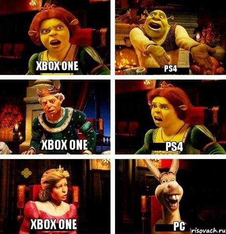 Xbox One PS4 Xbox One PS4 Xbox One PC, Комикс  Шрек Фиона Гарольд Осел