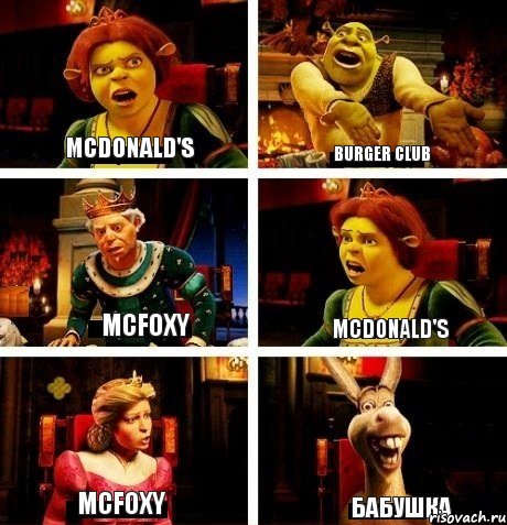 McDonald's Burger Club McFoxy McDonald's McFoxy Бабушка, Комикс  Шрек Фиона Гарольд Осел