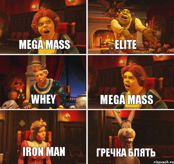 Mega Mass Elite Whey Mega Mass Iron Man Гречка блять, Комикс  Шрек Фиона Гарольд Осел