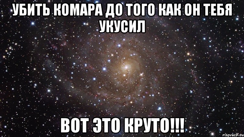 убить комара до того как он тебя укусил вот это круто!!!, Мем  Космос (офигенно)