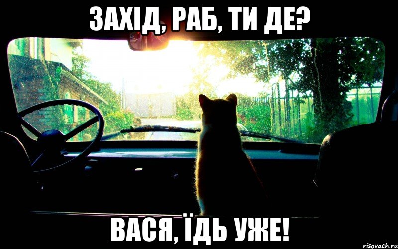 захід, раб, ти де? вася, їдь уже!