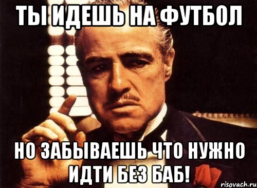 ты идешь на футбол но забываешь что нужно идти без баб!, Мем крестный отец