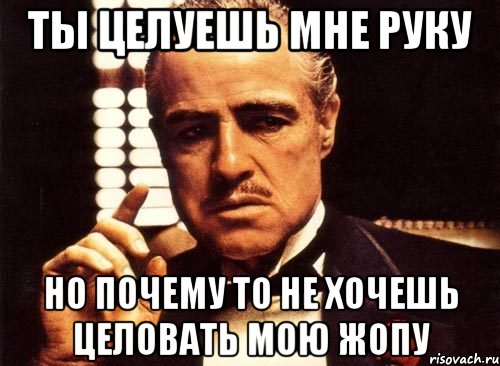 ты целуешь мне руку но почему то не хочешь целовать мою жопу, Мем крестный отец