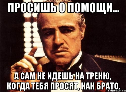 просишь о помощи... а сам не идешь на треню, когда тебя просят, как брато., Мем крестный отец