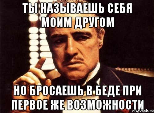 ты называешь себя моим другом но бросаешь в беде при первое же возможности, Мем крестный отец