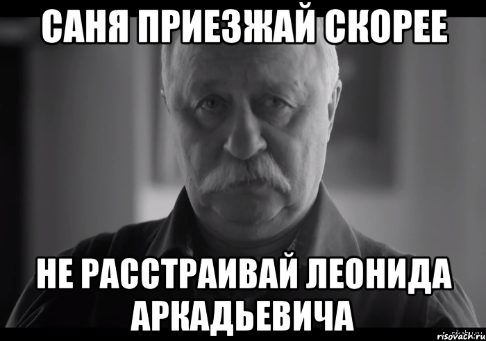 саня приезжай скорее не расстраивай леонида аркадьевича, Мем Не огорчай Леонида Аркадьевича