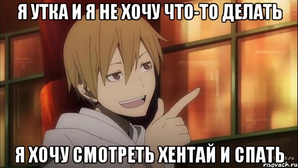 я утка и я не хочу что-то делать я хочу смотреть хентай и спать, Мем Масаоми