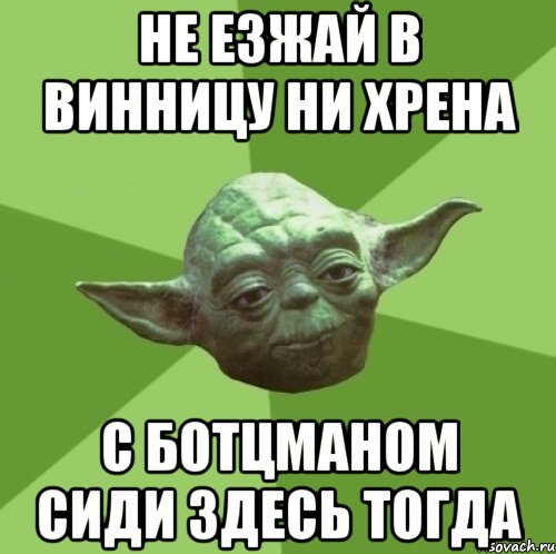 не езжай в винницу ни хрена с ботцманом сиди здесь тогда, Мем Мастер Йода