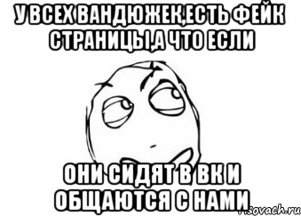 у всех вандюжек,есть фейк страницы,а что если они сидят в вк и общаются с нами, Мем Мне кажется или