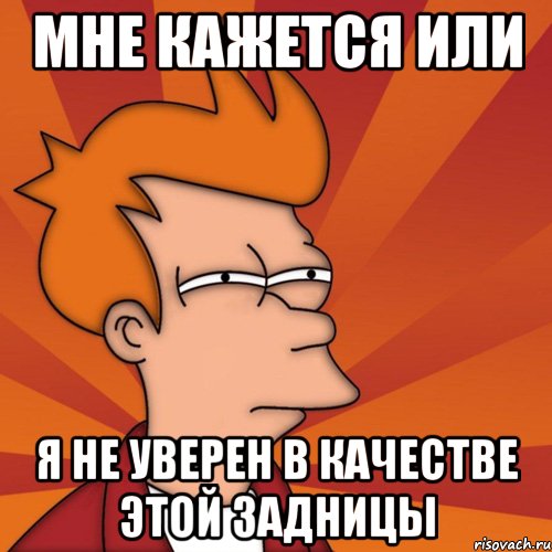 мне кажется или я не уверен в качестве этой задницы, Мем Мне кажется или (Фрай Футурама)