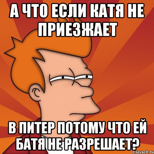 а что если катя не приезжает в питер потому что ей батя не разрешает?, Мем Мне кажется или (Фрай Футурама)