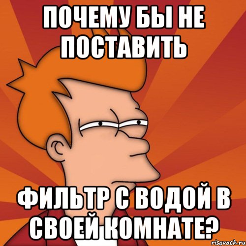 почему бы не поставить фильтр с водой в своей комнате?, Мем Мне кажется или (Фрай Футурама)