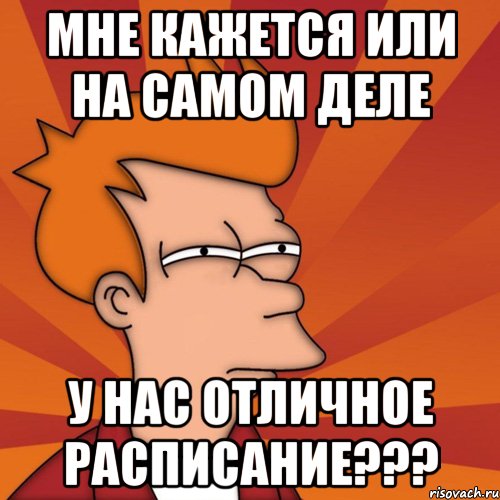 мне кажется или на самом деле у нас отличное расписание???, Мем Мне кажется или (Фрай Футурама)