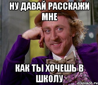 ну давай расскажи мне как ты хочешь в школу, Мем мое лицо