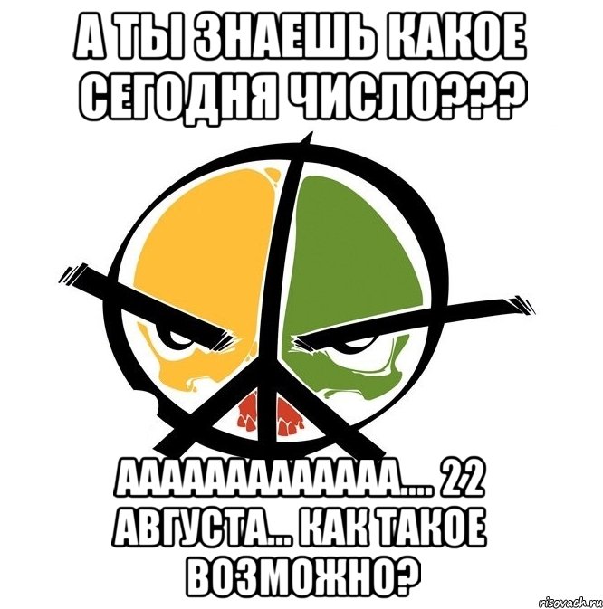 а ты знаешь какое сегодня число??? ааааааааааааа.... 22 августа... как такое возможно?