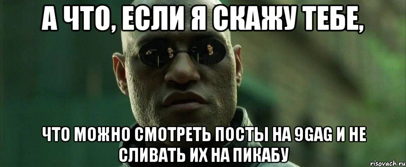 а что, если я скажу тебе, что можно смотреть посты на 9gag и не сливать их на пикабу