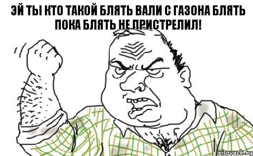 Эй ты кто такой блять вали с газона блять пока блять не пристрелил!, Комикс Мужик блеать