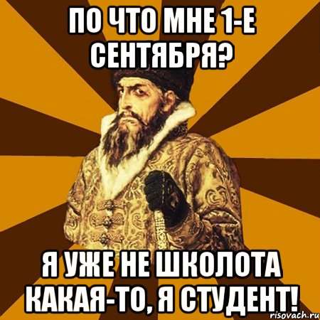 по что мне 1-е сентября? я уже не школота какая-то, я студент!, Мем Не царское это дело