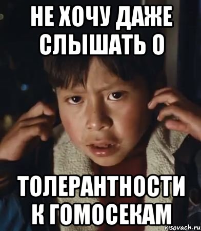 не хочу даже слышать о толерантности к гомосекам