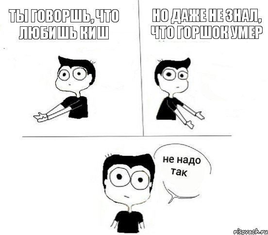 Ты говоршь, что любишь Киш Но даже не знал, что Горшок умер, Комикс Не надо так парень (2 зоны)