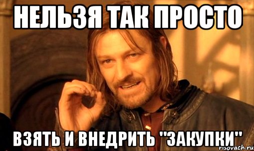 нельзя так просто взять и внедрить "закупки", Мем Нельзя просто так взять и (Боромир мем)