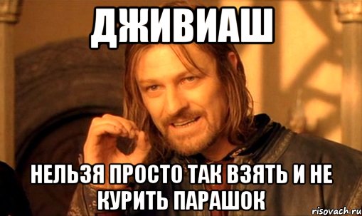 дживиаш нельзя просто так взять и не курить парашок, Мем Нельзя просто так взять и (Боромир мем)