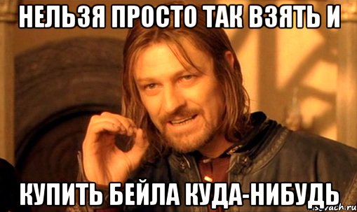 нельзя просто так взять и купить бейла куда-нибудь, Мем Нельзя просто так взять и (Боромир мем)