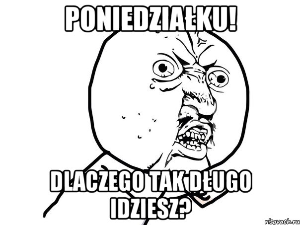 poniedziałku! dlaczego tak długo idziesz?, Мем Ну почему (белый фон)