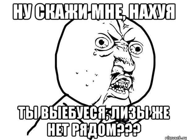 ну скажи мне, нахуя ты выебуеся, лизы же нет рядом???, Мем Ну почему (белый фон)