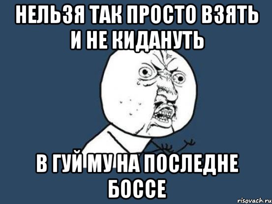 нельзя так просто взять и не кидануть в гуй му на последне боссе, Мем Ну почему