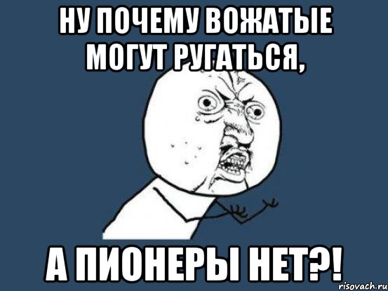 ну почему вожатые могут ругаться, а пионеры нет?!, Мем Ну почему